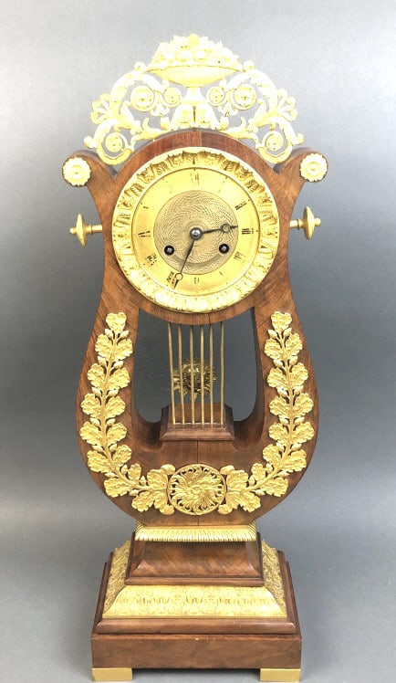 French Empire Mahogany & Bronze  Mantle Clock (1 of 8)