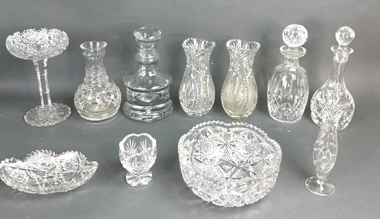 Group of Crystal Vases, Decanters and Bowls (1 of 9)