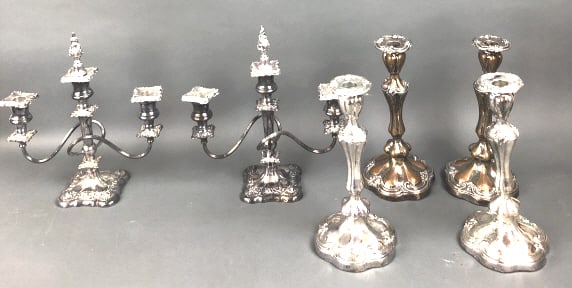 3 Pairs of Silverplated Candlesticks (1 of 5)