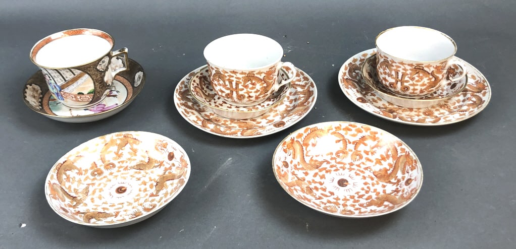 Group of 19th C. Asian Cups and Saucers (1 of 15)