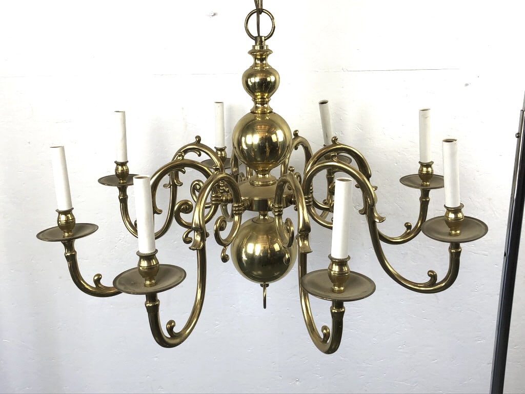 Brass 8 Light Chandelier (1 of 4)