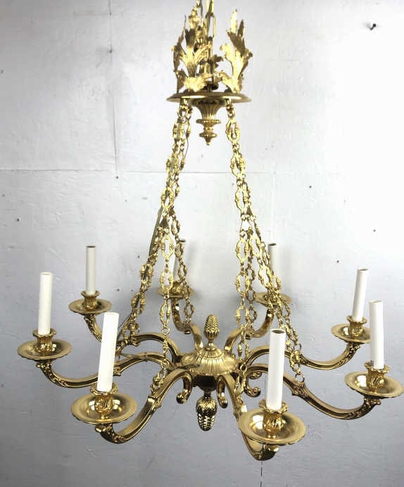 Brass 8 Light Chandelier (1 of 5)