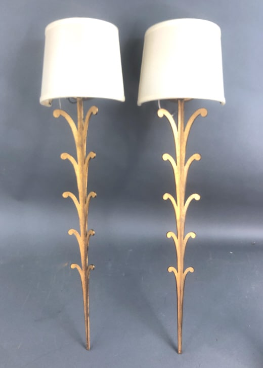Pair of Gilt Metal Wall Sconces (1 of 4)
