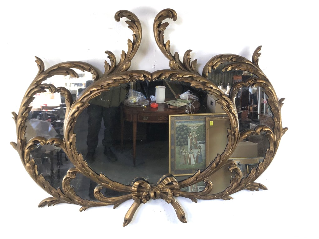 Giltwood & Gesso Floral Decorated Mirror (1 of 6)