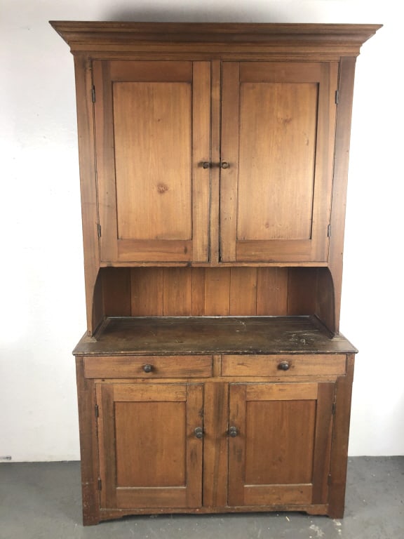 19th C.. Fruitwood Stepback Cupboard (1 of 9)