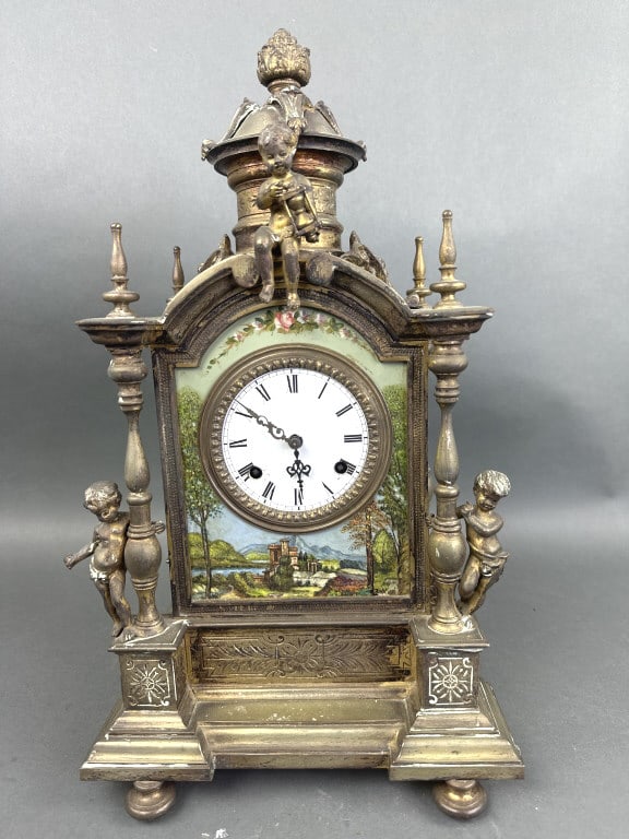 Bronze Hand Painted Mantle Clock (1 of 11)