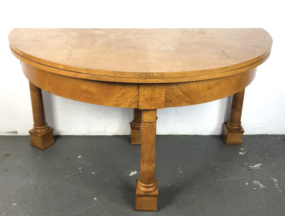 Burl Wood Demilune Dining Table (1 of 4)