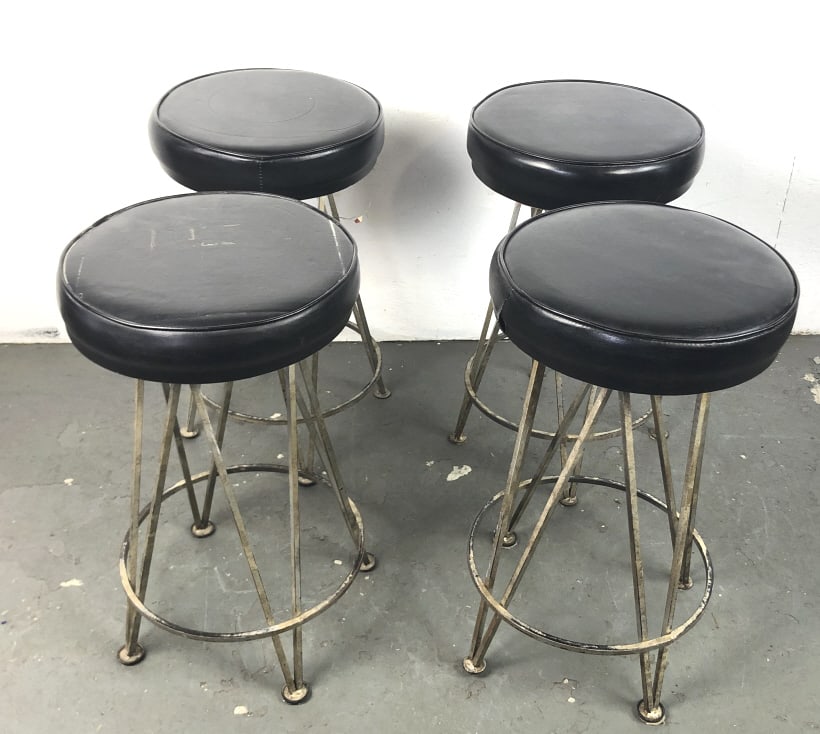 Set of 4 MCM Style Swivel Bar Stools (1 of 4)
