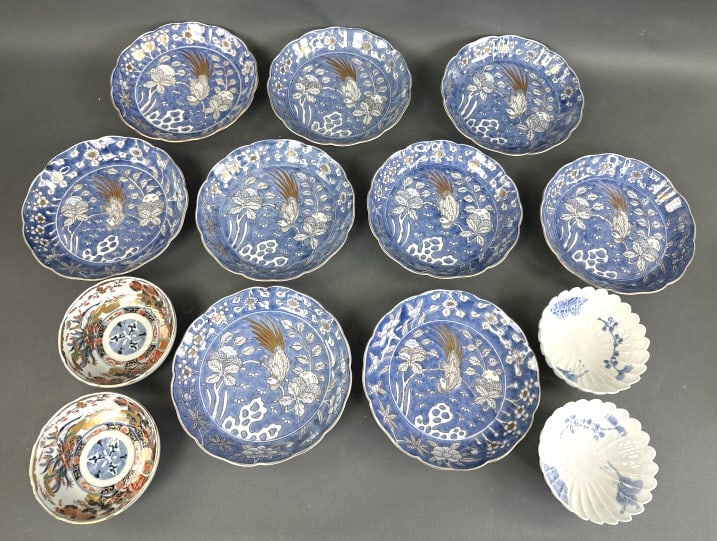 Group of Asian Style Porcelain Dishes and Bowls (1 of 12)