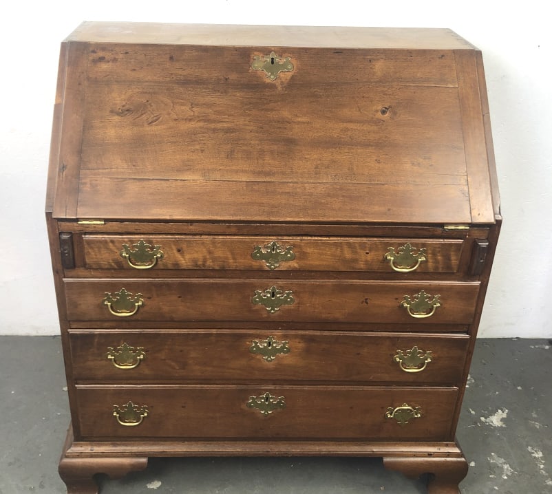 American 19th C Mahogany Fall Front Desk (1 of 9)