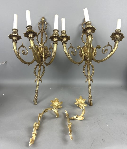 2 Pairs of Brass Sconces (1 of 7)
