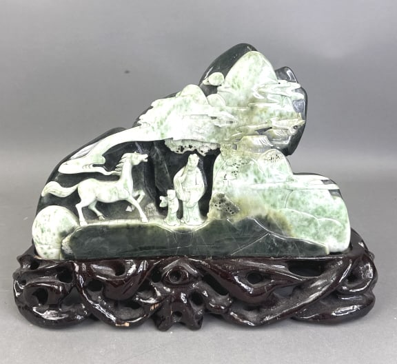 Chinese Jade Carving of Scholar and Horse (1 of 8)