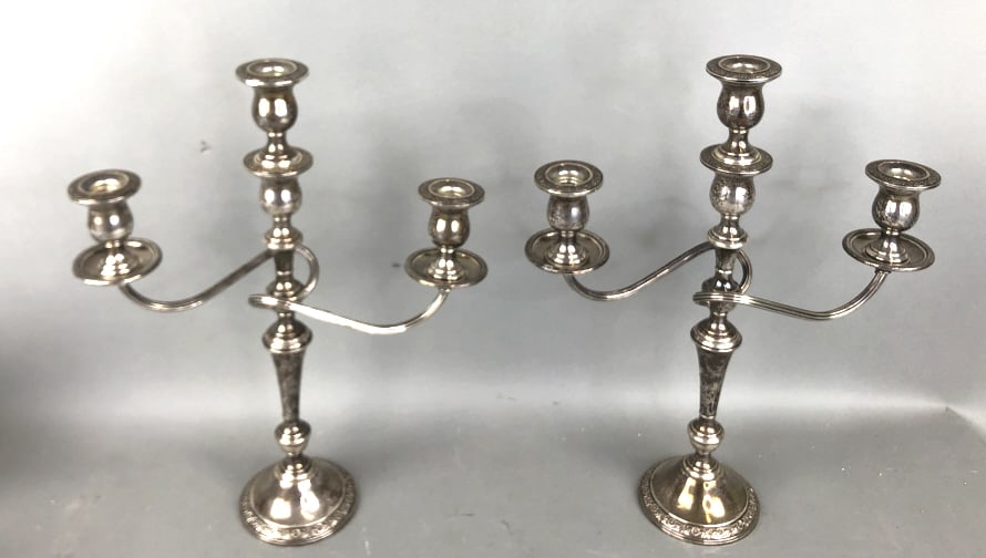 Pair of Weighted Sterling Candelabra (1 of 4)