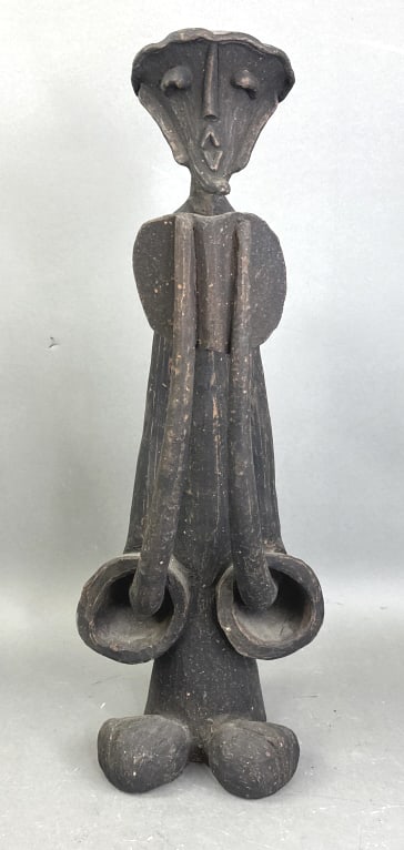 Terracotta Sculpture by F. Rejtano of Singing Man (1 of 9)