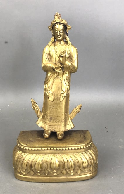 Gilt Bronze Tibetan Deity Statue (1 of 7)