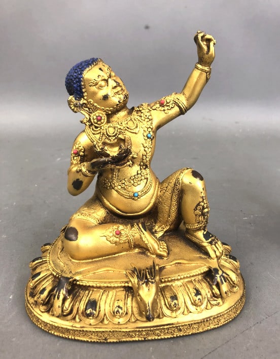 Tibetan Gilt Bronze Deity (1 of 6)