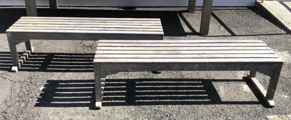 Pair of teak Benches (1 of 4)