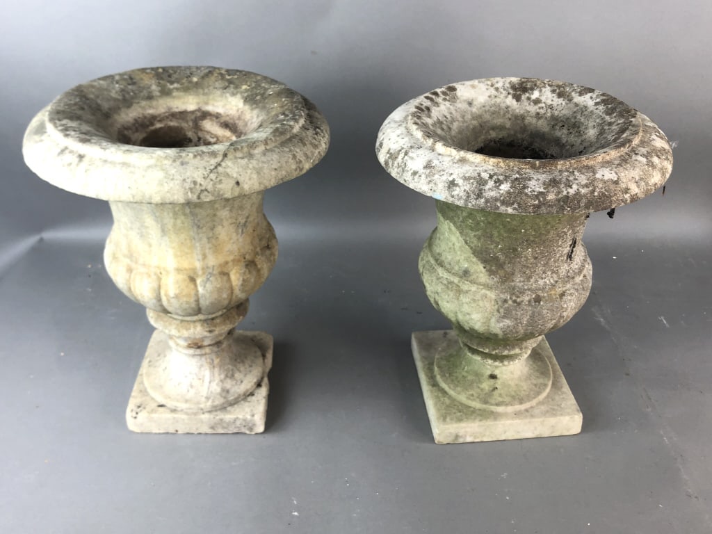Pair of Marble Garden Urns (1 of 7)