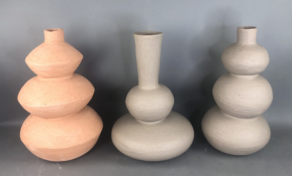 3 French Terracotta Vases: 3 French Terracotta Vases Tallest is 20 3/4". Condition, good