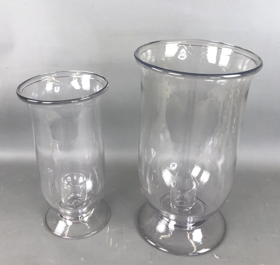 2 Large Lambert Hurricane Glass Candlesticks (1 of 8)