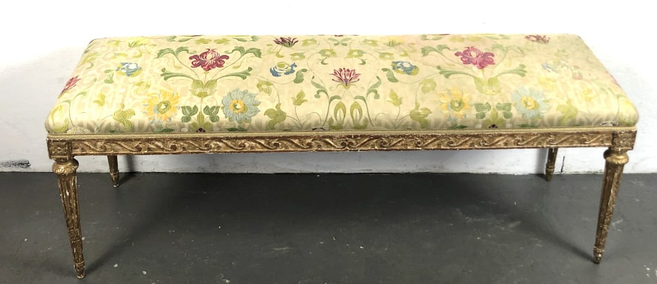 Louis XVI Style Giltwood Bench (1 of 7)
