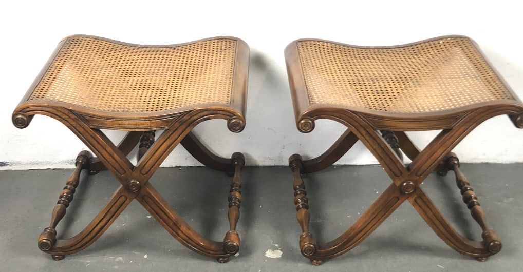 Pair of Regency Style Caned Benched (1 of 4)