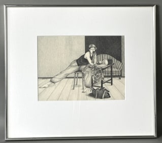 Barbara Scullin Pencil Drawing - Afternoon Break