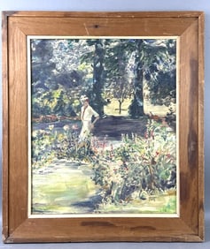 Lady in the Park with Wildflowers