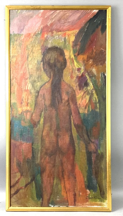 Alexander Dobkin - The Bather: Alexander Dobkin - The Bather. Signed (LR) 19 1/4" x 37 1/4". Condition, scratches, scuffs and loss of gilt to frame.