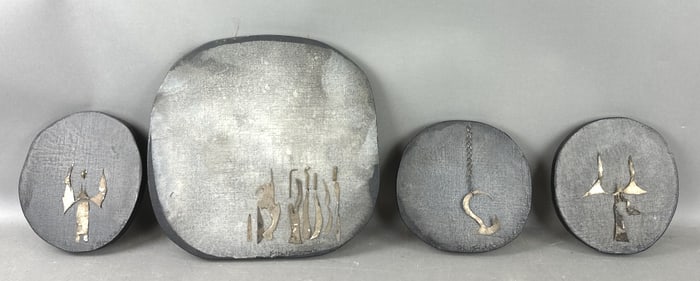 Group of 4 Ethel Edwards Mixed Media Paintings.