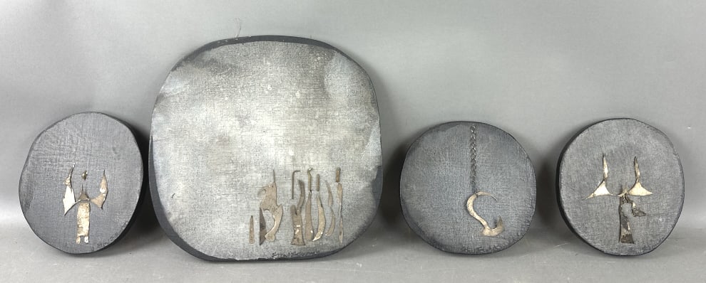 Group of 4 Ethel Edwards Mixed Media Paintings. (1 of 6)