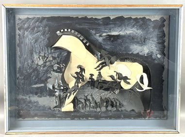 Horse and Riders - Mixed Media Art