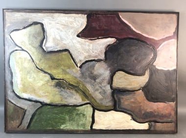 Abstract Painting Oil on Canvas Signed James