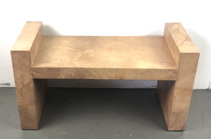 Karl Springer Style Velum Covered Bench