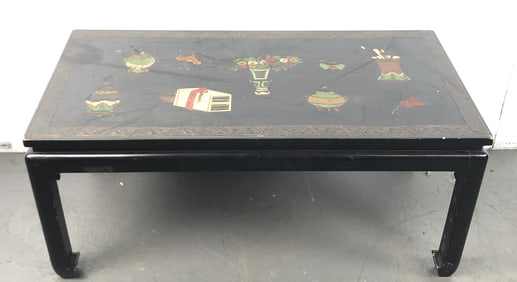Asian Style Black Lacquer  Low Table