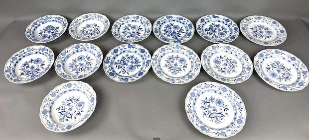 Group of Meissen Blue Onion Bowls & Plates