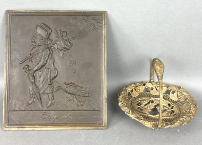 Bronze French Plaque - Conge Def