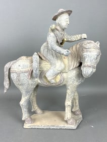 Tang Dynasty Style Ceramic Man on Horse