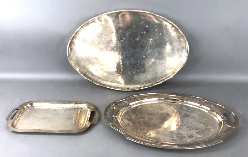 Three Silver Plated Trays (1 of 9)