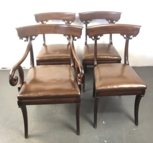 Set of 4 Regency Mahogany Dining Chairs