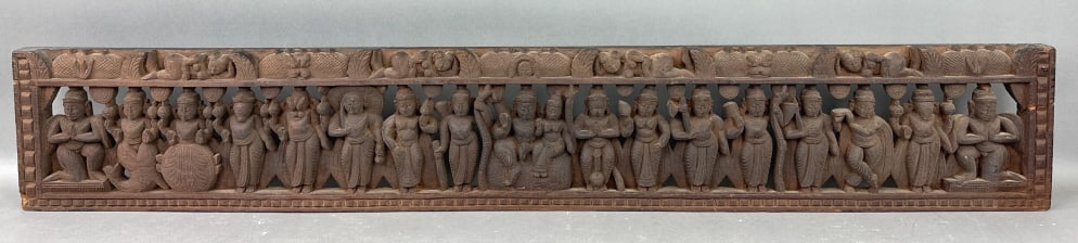 Indian Wood Carved Panel (1 of 10)