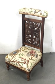 Carved Walnut Upholstered  Prie-dieu