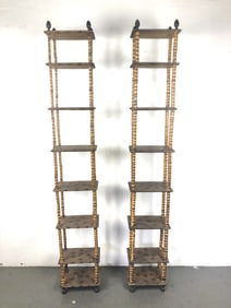 Pair of Bamboo Etageres