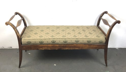19th C Continental Fruitwood Bench