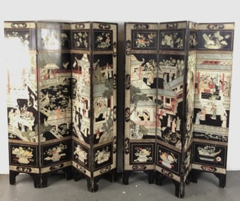 Pair of  Asian Decorative Screens