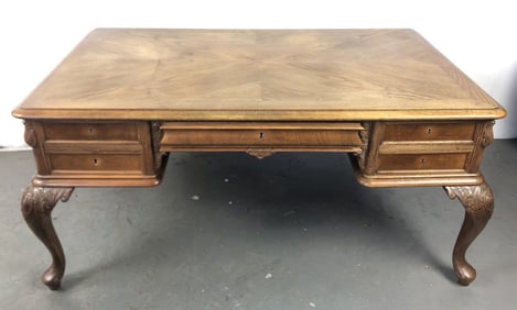 Queen Anne Style Oak Desk
