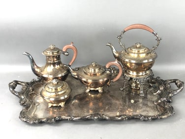 English 4 Pc Silver Plate Tea Coffee Set