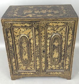 Asian Style Japanned What Not Cabinet