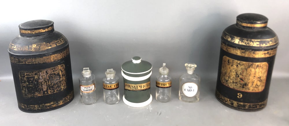 Group of Apothecary Jars and Tea Canisters (1 of 8)