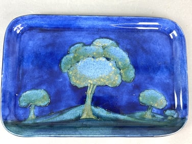 Glazed Moorcroft Platter with Trees